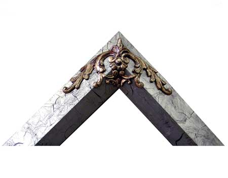 Marcos para cuadros laminas enmarcados, Casita 93 x 33 mm Plata Antigua c/aplique