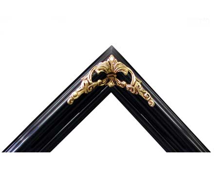 Marcos para cuadros laminas enmarcados, Italiana 10 cm tizada lustre ebano c/aplique
