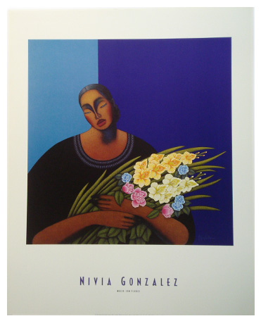 Marcos para cuadros laminas enmarcados, Mujer con flor