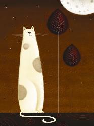 Lamina - Feline and Two Leaves Marcos y Cuadros