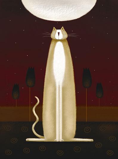 Lamina - Feline and Four Tulips 