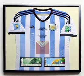 Enmarcado camiseta Argentina con entradas Enmarcado de laminas