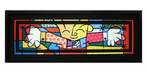 Enmarcado de lamina de Romero Britto, El abrazo