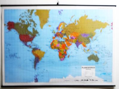 Mapa - Planisferio Fisico Politico
