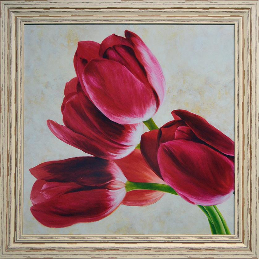 CUADRO TULIPANES ROJOS SAW