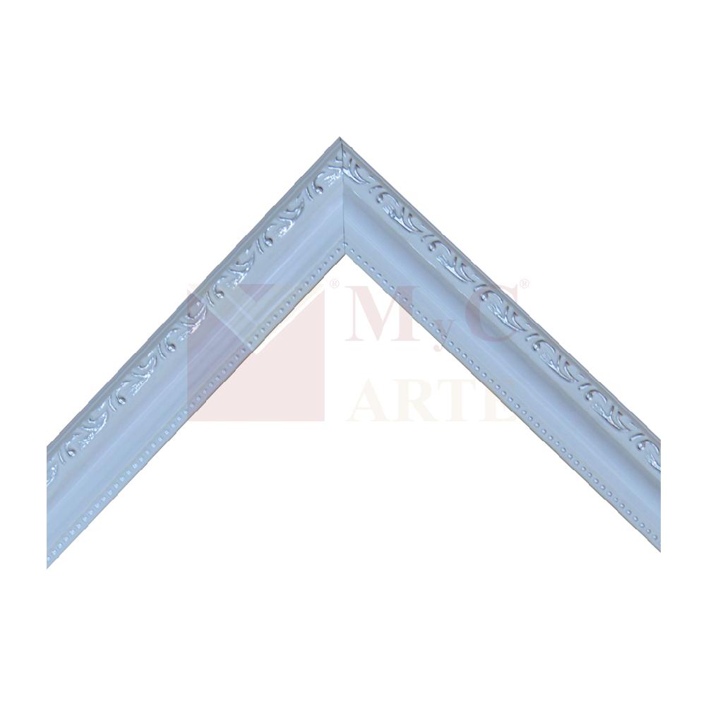 batea labrada 2,5 cm blanca con plata