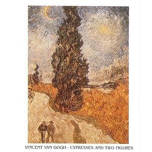 Lamina - Cypresses and Two Figures