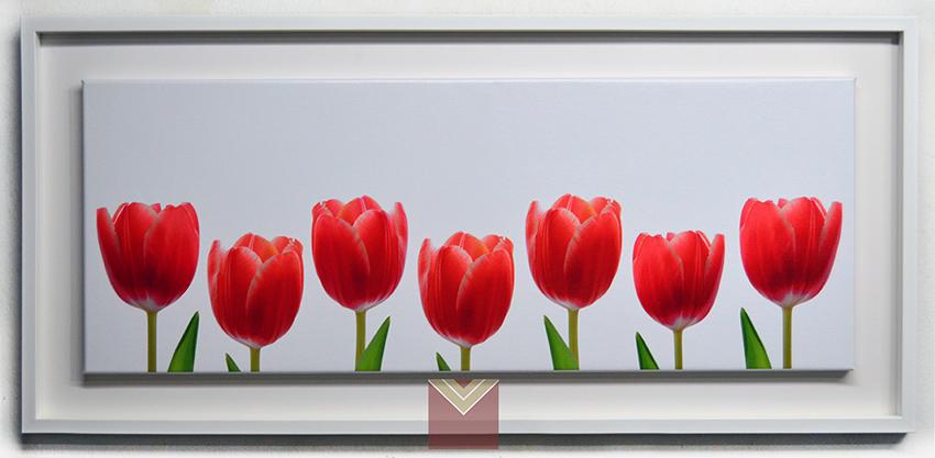Cuadro TULIPANES ROJOS bastidor con marco espacial