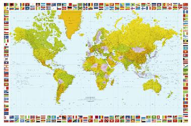 Poster para pared - Map of the world Enmarcado de laminas