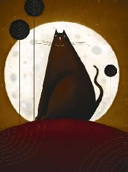 Lamina - Cat and the Moon I Enmarcado de laminas