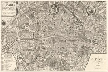 Plan de la Ville de Paris, 1715 Enmarcado de laminas