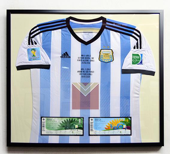 Enmarcado camiseta Argentina con entradas