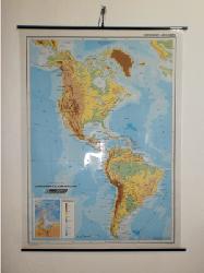 Mapa - Continente Americano Fisico Enmarcado de cuadros