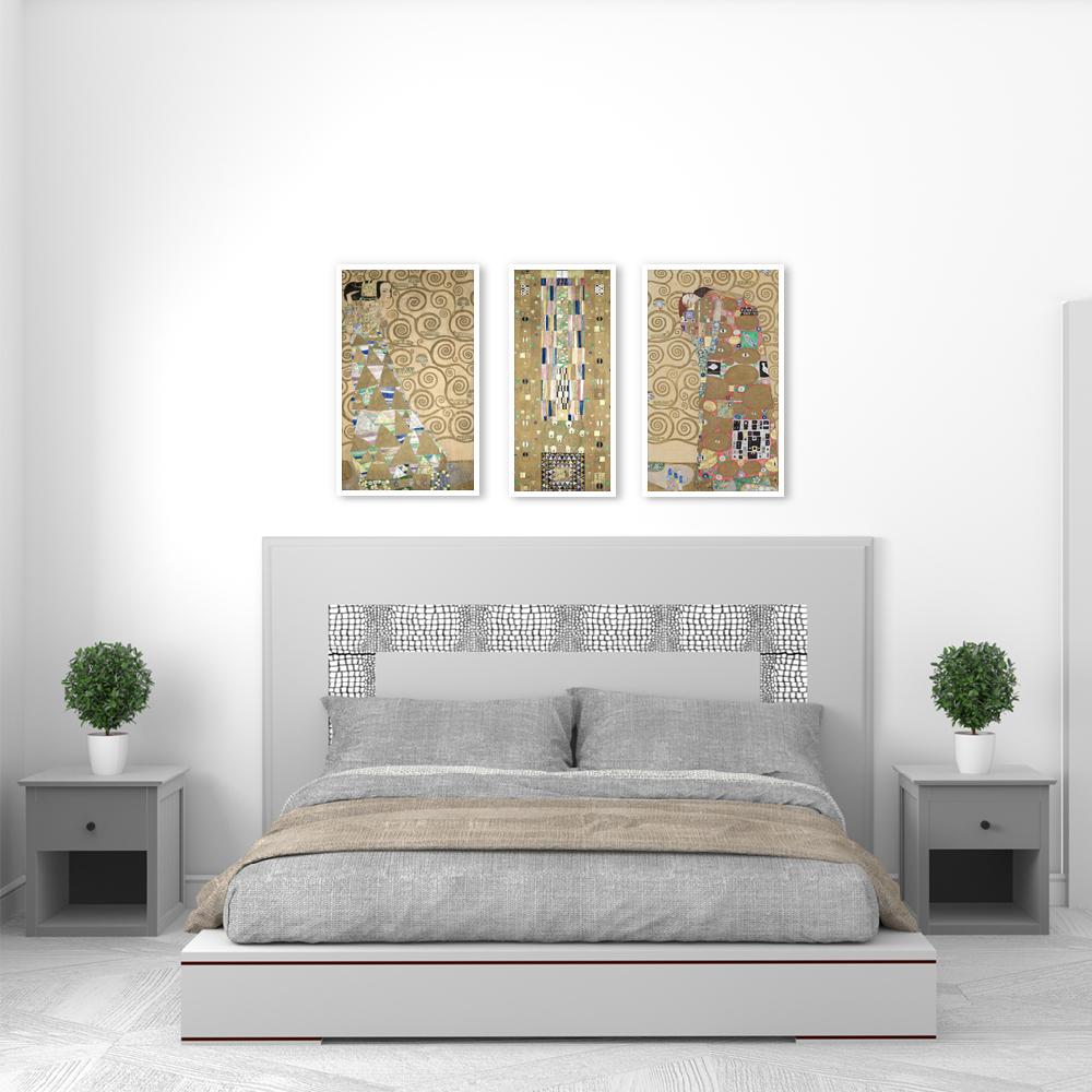 set 3 cuadros canvas con marco Klimt