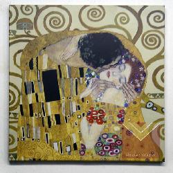 Cuadro Canvas en Bastidor El Beso (detalle) Klimt Enmarcado de cuadros